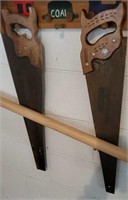 Pair of hand saws one is Stanley