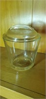 Vintage glass bowl with lid approx 5 inches tall