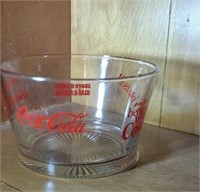 Coca-Cola glass advertising bowl has a tiny chip