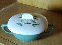 Adorable green sugar bowl