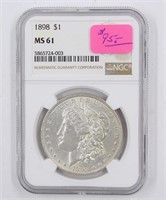 NGC MS61 1898-P Morgan Silver Dollar Coin