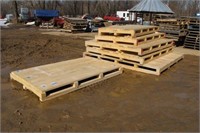 (6) Heavy Duty Wood Pallets, Approx 4Ft x8Ft -8Ft