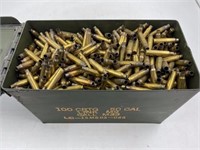 (1000) .223 Brass Rifle Casings Military Ammo Box