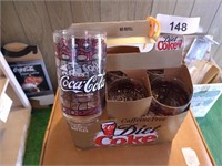 Coca-Cola Carton w/ (6) Matching Glasses