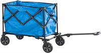 Collapsible Folding Wagon Cart with Wheels, Blue