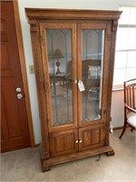 GREAT CURIO CABINET WOOD WITH GLASS SHELVING
