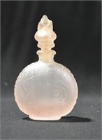 Vintage Pink Satin Glass Scent / Perfume Bottle