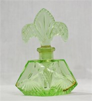Vintage Vaseline Glass Scent Bottle 4.5"h
