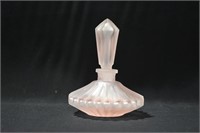 Vintage Pink Satin Glass Scent Bottle 4.5"h