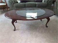 QUEEN ANN LEGS ON THIS SOLID WOOD COFFEE TABLE