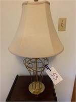 UNUSUAL BRASS LAMP WITH SHADE