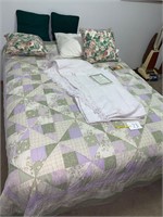 FULL SIZED BED MATTRESS QUILT AND FRAME