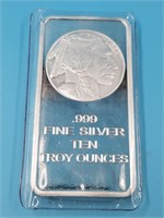 10 Troy oz. bar of 999 fine silver