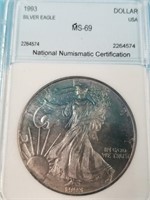 1993 Silver eagle MS69 by NNC                (33)