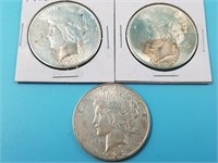 3 Peace dollars:  1923 D, 1923 S, 1925