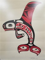 Barry Heram Watercolor of Tlingit killer whale dou