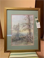 FRAMED WISTERIA PRINT SIGNED BY ARTIST