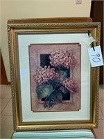 BEAUTIFUL FRAMED FLOWER PRINT SIGNED BY ARTIST