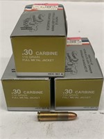 (150 Rds) .30 Carbine Ammo 110 Gr FMJ