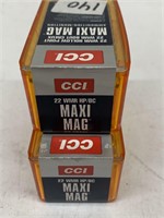 (100 Rds) .22 WMR Ammo Maxi Mag HP/BC