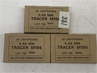 (60 Rds) Twin Cities 5.56 M196 Ammo Tracer