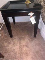 NEAT BLACK WOOD END TABLE