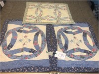 THREE QUILTED PILLOW SHAMS