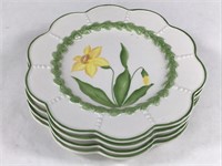 Contemporary Majolica Style Flower Plates