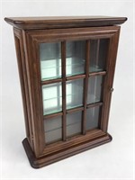 Small Wood Display Case w/Glass Shelves