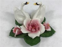 Fine Capodimonte Swans & Roses