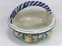 Italian Handpainted Ceramic Bowl w/ Handle