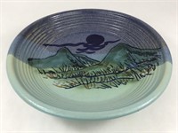 Hand Painted Footed Pottery Bowl