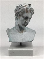 Small Plaster Cast Bust on Marble Base