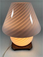 Lg Vetri Milano Mushroom Swirl Glass Table Lamp