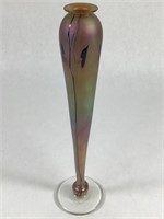 Fine Signed & Dated Fused Art Glass Bud Vase