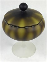 Vintage Glass Pedestal Dish w/Cover