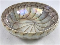 Murano Art Glass Bowl Caramel & White