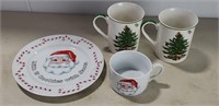 2 Spode Christmas Mugs/ Ceramic Milk & Cookies Set