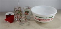 Assorted X-Mas Theamed Glasses/Bowl