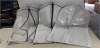 3 Plastic/Fabric Zippered Garment Bags
