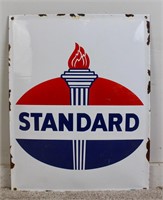Curved Standard Oil Porcelain Sign 16" x 13"