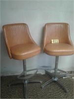 2- Leather bar stools  [1- lot]