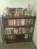 Book case w/ contents of CD & VHS tapes