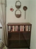 book case glass front  & hanging decor & more