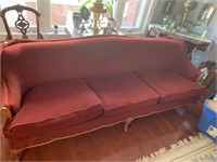 Red Velvet Victorian Sofa