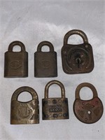 6- Asst Antique locks