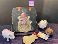 Kim Skeen Painted Pig Basket