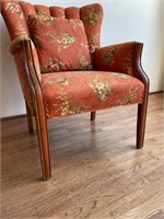 Vintage Floral Wingback Arm Chair
