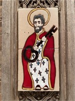 Vintage St. Francis Stone Tile on Vintage Door Pan