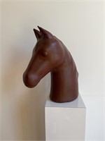 IMO Abercrombie Leather Horse Head Sculpture